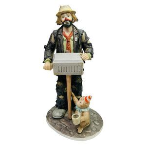 The Emmett Kelly Jr. Collection x Flambro Hurdy Gurdy Man Clown Figurine Ltd Ed.